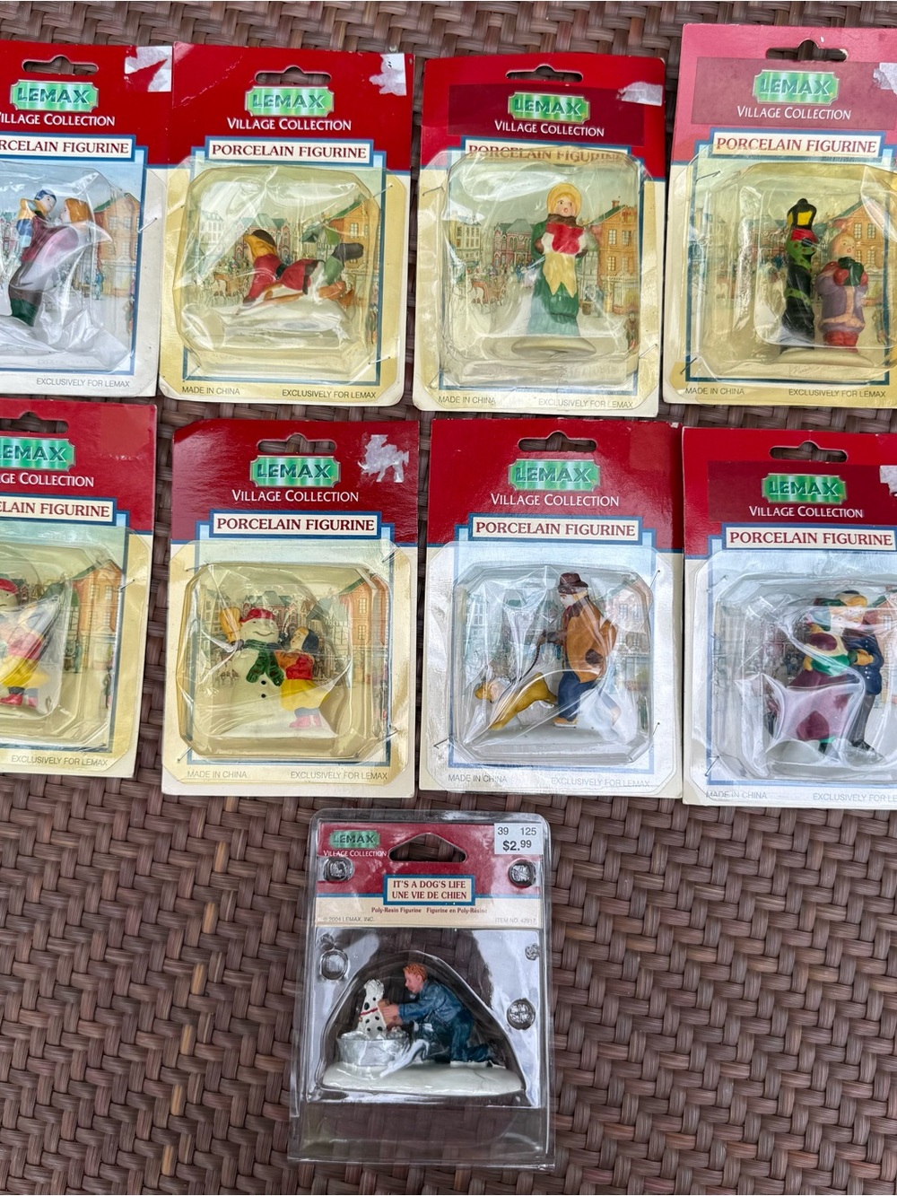 Vintage Lemax Village Collection Porcelain Figurines Lot of 9 1990s